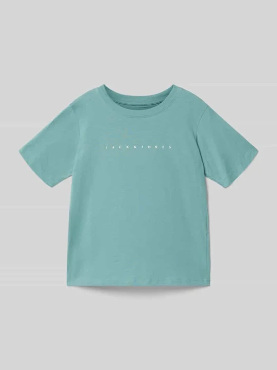Zdjęcie produktu T-shirt o kroju regular fit z nadrukiem z logo model 'Estar' Jack&Jones Petrol