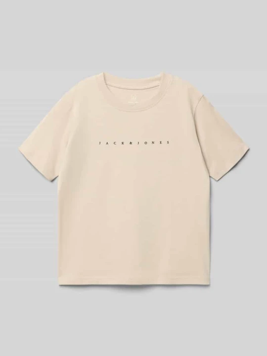 Zdjęcie produktu T-shirt o kroju regular fit z nadrukiem z logo model 'Estar' Jack&Jones Écru