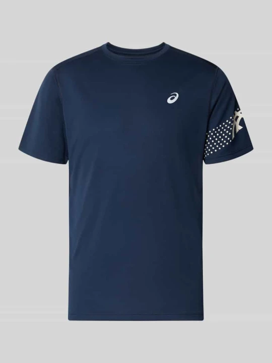 Zdjęcie produktu t-shirt o kroju regular fit z nadrukiem z logo model 'ICON' Asics Ciemnoniebieski