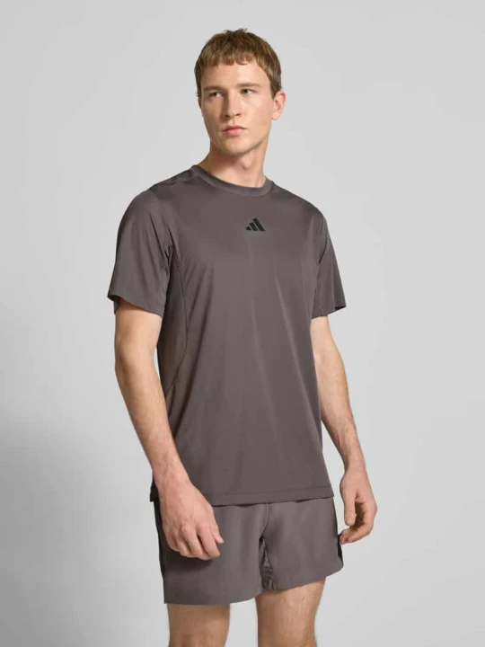 Zdjęcie produktu T-shirt w kroju regular fit z nadrukiem logo model 'Power' Adidas Antracytowy