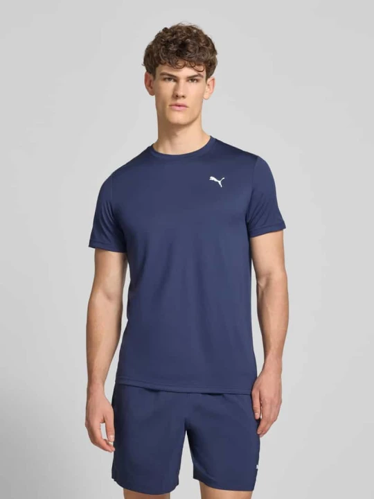 Zdjęcie produktu T-shirt o kroju regular fit z nadrukiem z logo model 'Solid' Puma Granatowy
