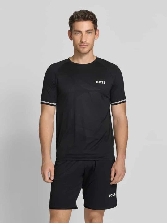 Zdjęcie produktu t-shirt o kroju regular fit z nadrukiem z logo model 'TOC SERVE 2' Boss Czarny