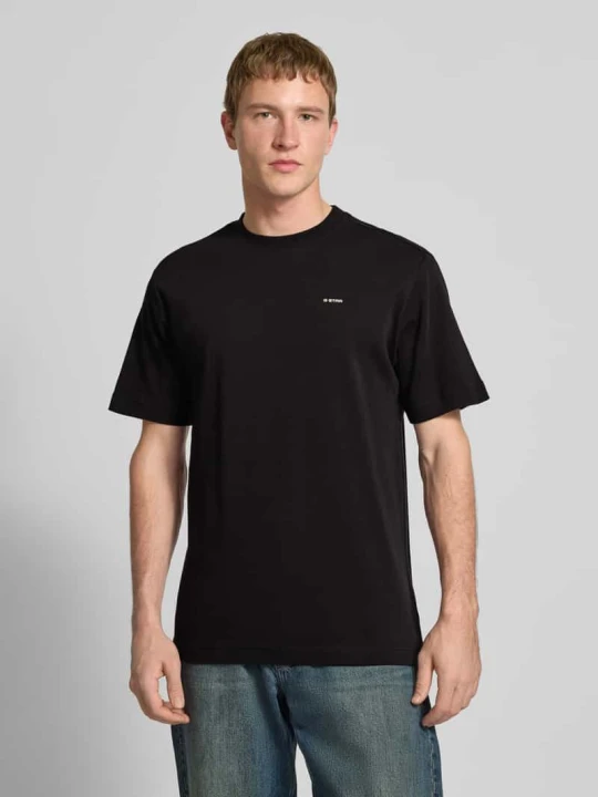 Zdjęcie produktu T-shirt w kroju regular fit z nadrukiem logo model 'True' G-Star Raw Czarny