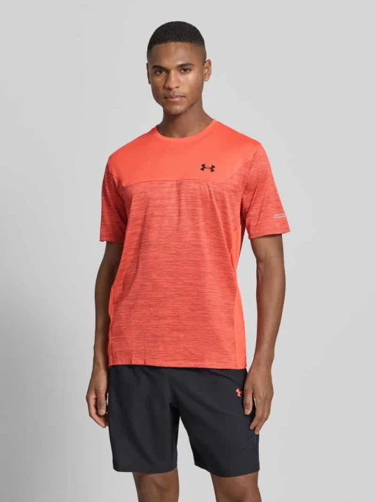Zdjęcie produktu T-shirt o kroju regular fit z nadrukiem z logo model 'Utility' Under Armour Czerwony