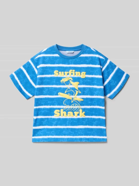 Zdjęcie produktu T-shirt o kroju regular fit z nadrukiem z motywem Mayoral Niebieski