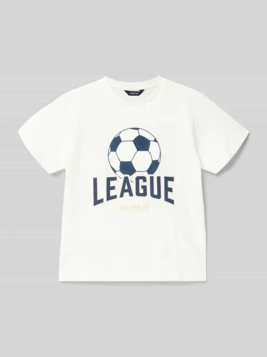 Zdjęcie produktu T-shirt o kroju regular fit z nadrukiem z motywem Mayoral Złamany biały