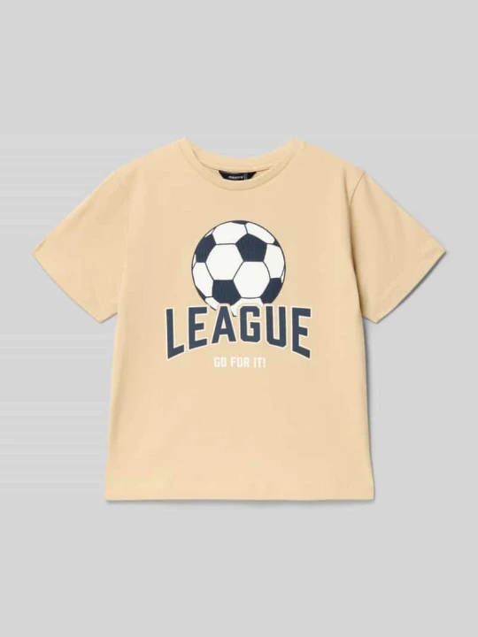 Zdjęcie produktu T-shirt o kroju regular fit z nadrukiem z motywem Mayoral Piaskowy