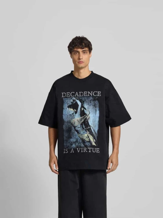 Zdjęcie produktu T-shirt o kroju regular fit z nadrukiem z motywem Vetements Antracytowy