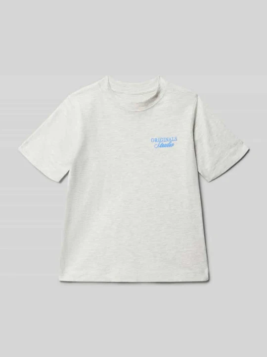 Zdjęcie produktu T-shirt o kroju regular fit z nadrukiem z napisem model 'Bro' Jack&Jones Jasnoszary melanż