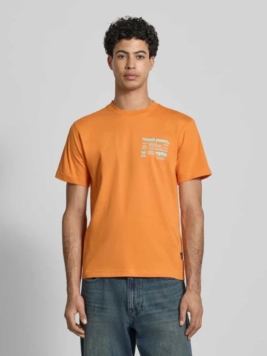 Zdjęcie produktu T-shirt o kroju regular fit z nadrukiem z napisem Replay Pomarańczowy