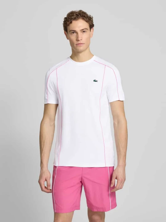 Zdjęcie produktu męski t-shirt o kroju regular fit sport z ochroną uv 50+ Lacoste Biały
