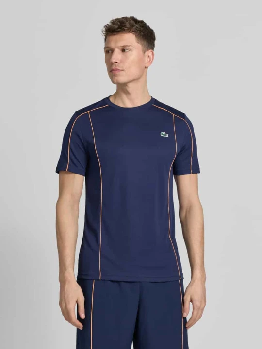 Zdjęcie produktu męski t-shirt o kroju regular fit sport z ochroną uv 50+ Lacoste Ciemnoniebieski