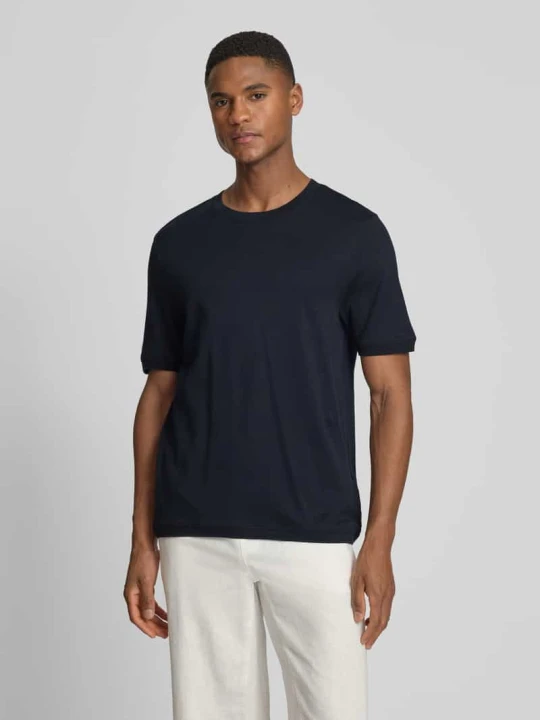 Zdjęcie produktu t-shirt o kroju regular fit z okrągłym dekoltem model 'Badi' CINQUE Granatowy