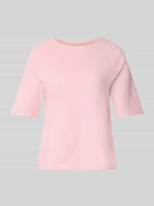 Zdjęcie produktu t-shirt o kroju regular fit z okrągłym dekoltem model 'BREE' Pieces Jasnoróżowy melanż