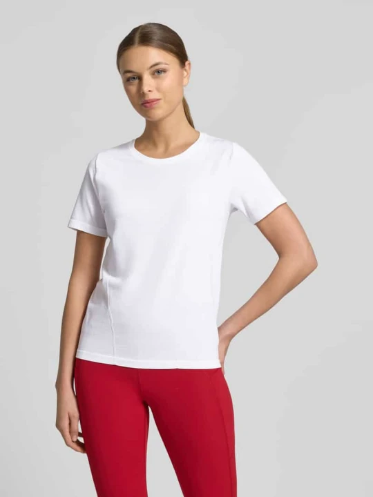 Zdjęcie produktu T-shirt o kroju regular fit z okrągłym dekoltem model 'Feather' Fabletics Biały