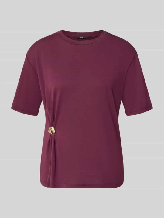 Zdjęcie produktu t-shirt o kroju regular fit z ozdobnym obszyciem Zero Bordowy