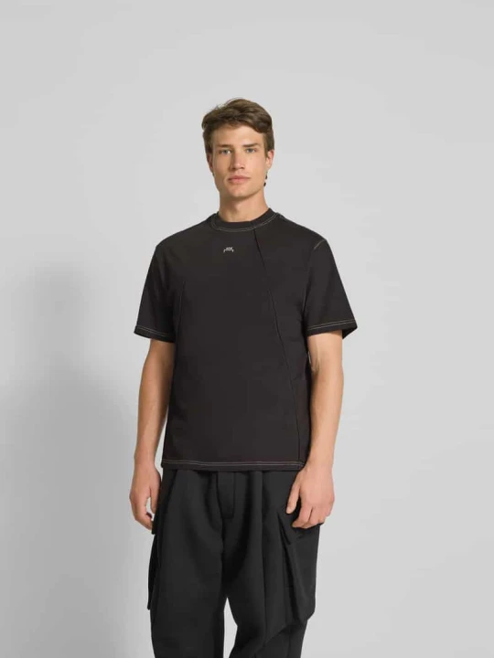 Zdjęcie produktu T-shirt o kroju regular fit z ozdobnymi szwami A-Cold-Wall Czarny