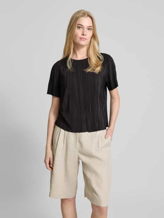 Zdjęcie produktu T-shirt o kroju regular fit z plisami s.Oliver czarny