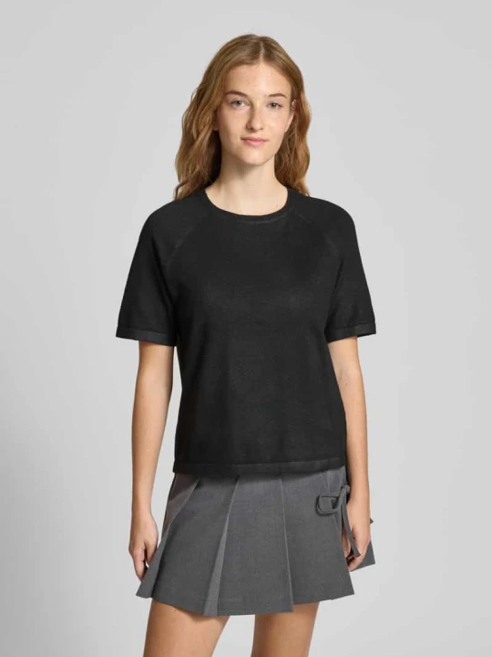 Zdjęcie produktu T-shirt o kroju regular fit z raglanowymi rękawami model ‘BREE’ Pieces czarny
