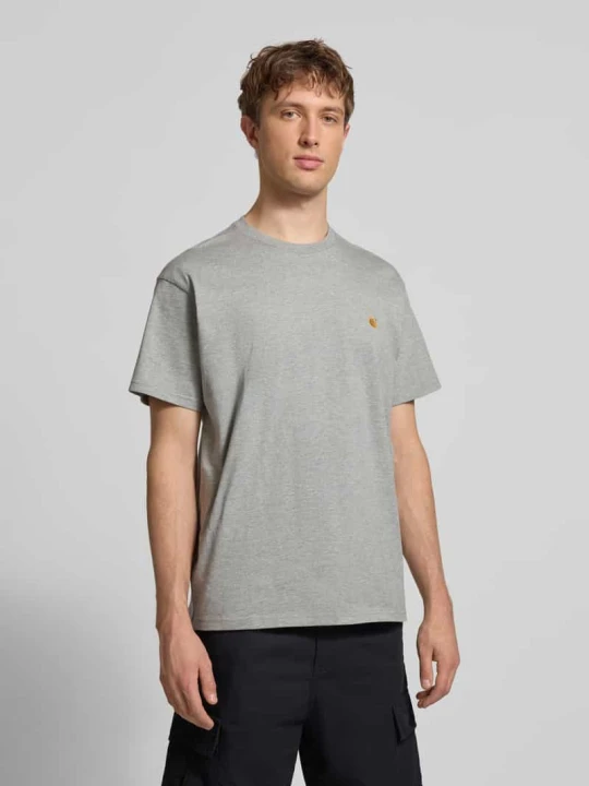 Zdjęcie produktu T-shirt o kroju regular fit z wyhaftowanym logo Model 'Chase' Carhartt WIP Średnioszary melanż