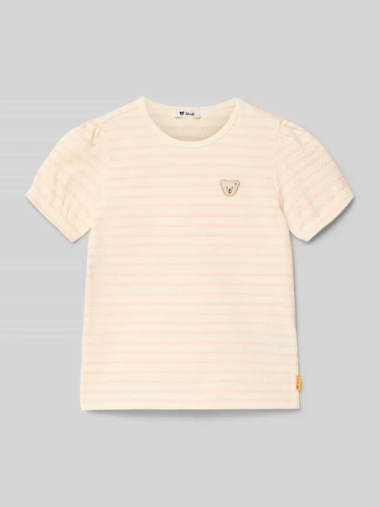 Zdjęcie produktu T-shirt o kroju regular fit z wyhaftowanym logo Steiff Różowy