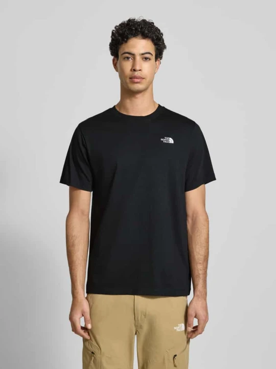 Zdjęcie produktu T-shirt o kroju regular fit z wyhaftowanym logo The North Face Czarny