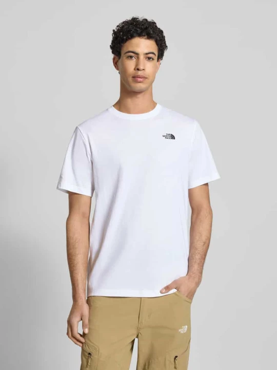 Zdjęcie produktu T-shirt o kroju regular fit z wyhaftowanym logo The North Face Biały