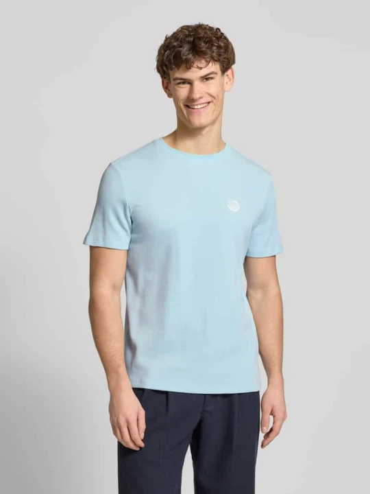 Zdjęcie produktu T-shirt o kroju regular fit ze strukturalnym wzorem model 'Kaito' Blend Jasnoniebieski