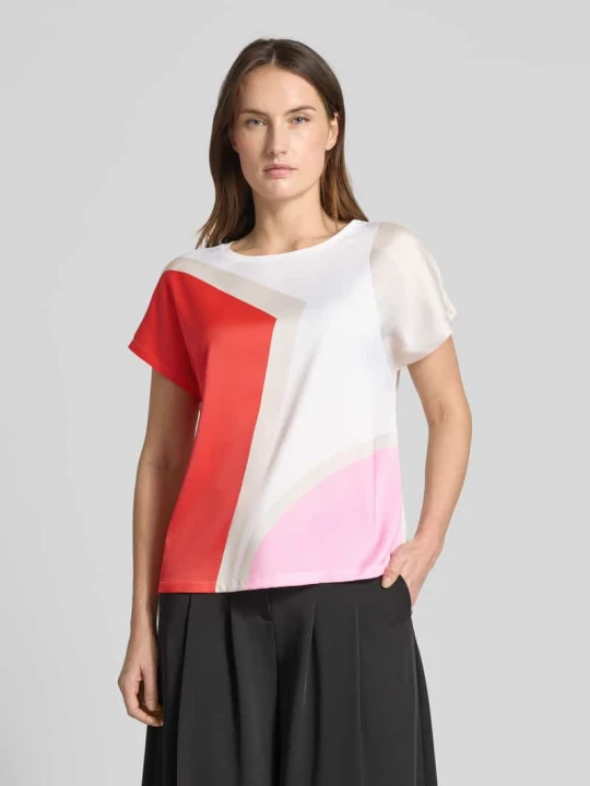 Zdjęcie produktu T-shirt o kroju regular fit z wzorem na całej powierzchni s.Oliver Czerwony