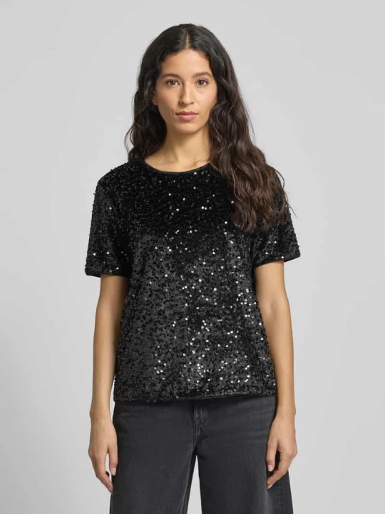 Zdjęcie produktu T-shirt o kroju relaxed fit z cekinami s.Oliver Czarny