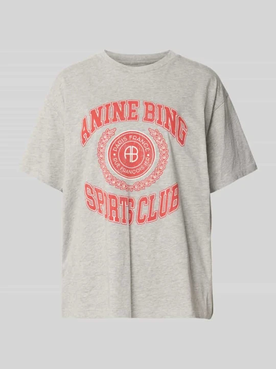 Zdjęcie produktu t-shirt o kroju relaxed fit z czystej bawełny Anine Bing Jasnoszary