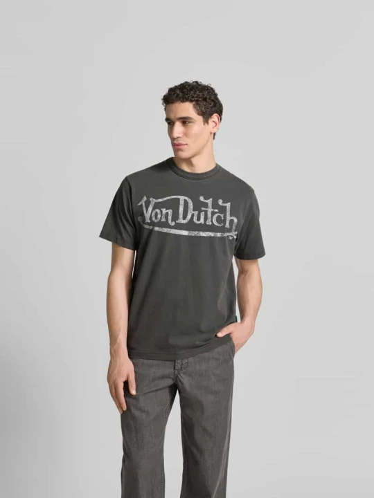 Zdjęcie produktu t-shirt o kroju relaxed fit z czystej bawełny ANNARR Ciemnoszary