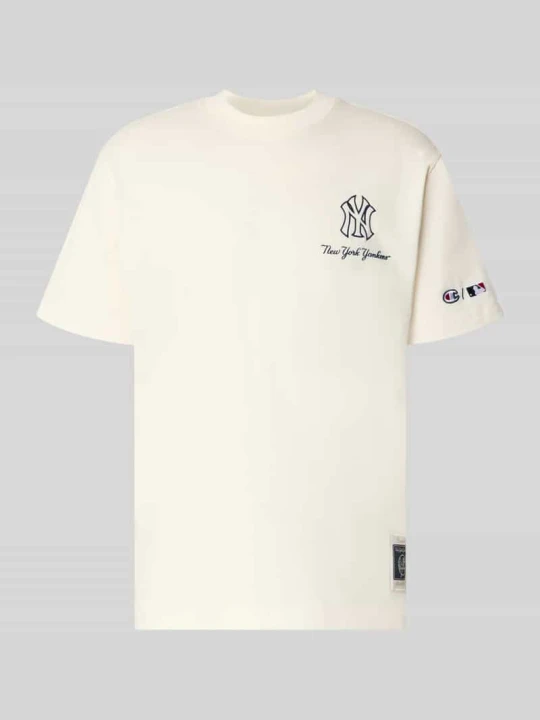 Zdjęcie produktu t-shirt o kroju relaxed fit z czystej bawełny Champion Beżowy