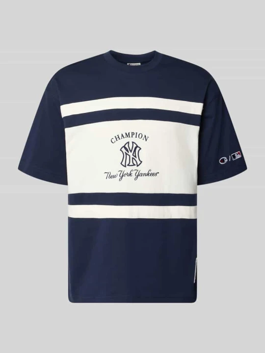 Zdjęcie produktu T-shirt o kroju relaxed fit z czystej bawełny Champion Granatowy