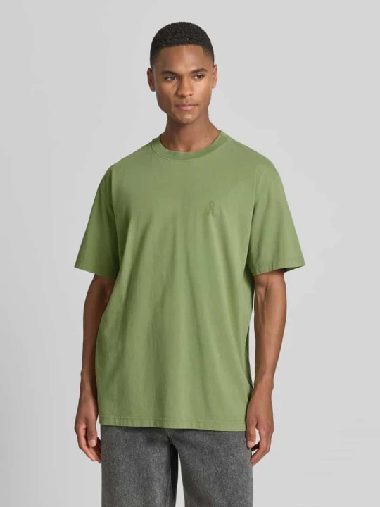 Zdjęcie produktu t-shirt o kroju relaxed fit z czystej bawełny ekologicznej model 'ICONIC Å MAARKOS' ARMEDANGELS Oliwkowy
