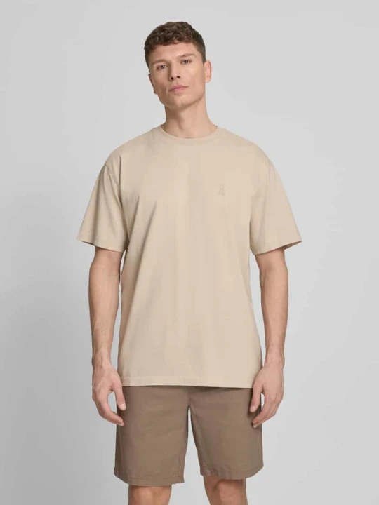 Zdjęcie produktu t-shirt o kroju relaxed fit z czystej bawełny ekologicznej model 'ICONIC Å MAARKOS' ARMEDANGELS Piaskowy