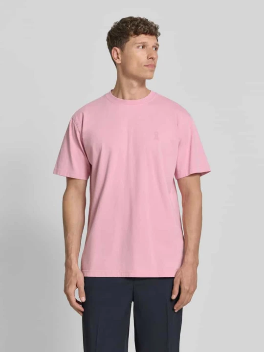 Zdjęcie produktu T-shirt o kroju relaxed fit z czystej bawełny ekologicznej model 'ICONIC MAARKOS GD' ARMEDANGELS Brudnoróżowy