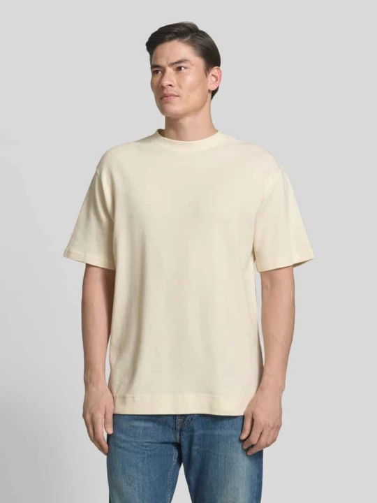 Zdjęcie produktu T-shirt o kroju relaxed fit z czystej bawełny ekologicznej model 'MAARKOS WAFFLE' ARMEDANGELS Biały