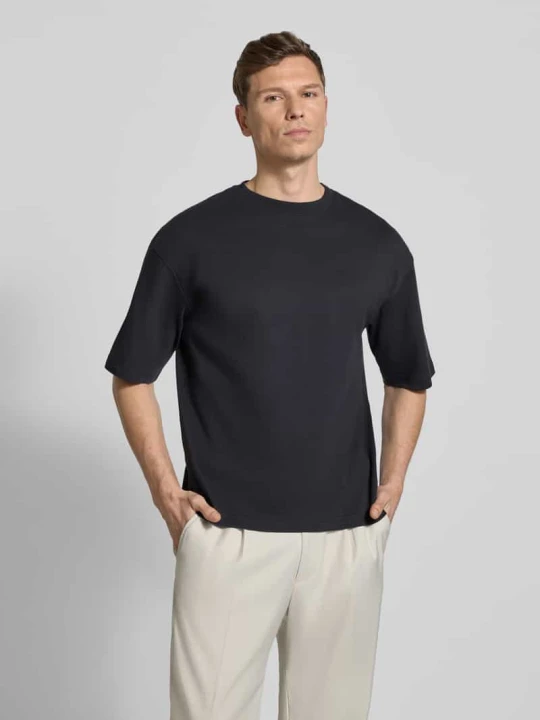 Zdjęcie produktu T-shirt o kroju relaxed fit z czystej bawełny Jake*s Czarny