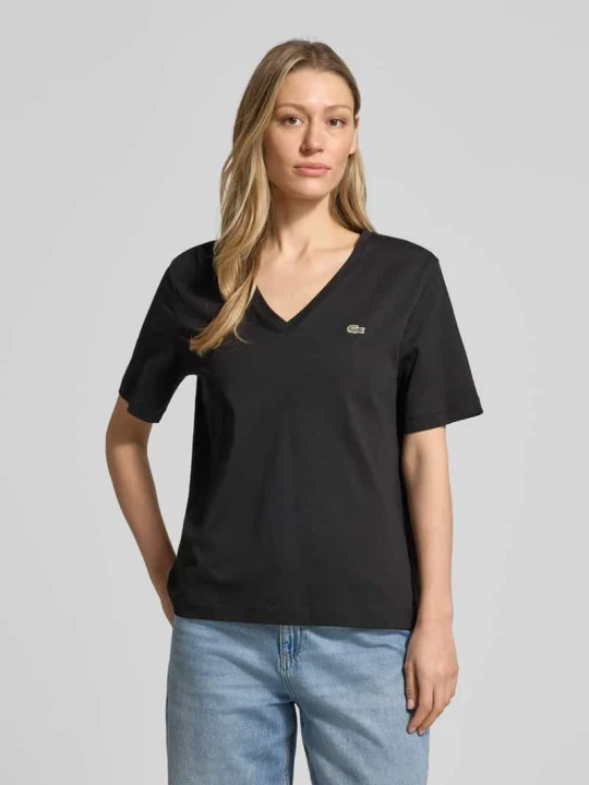 Zdjęcie produktu T-shirt o kroju relaxed fit z czystej bawełny Lacoste Czarny