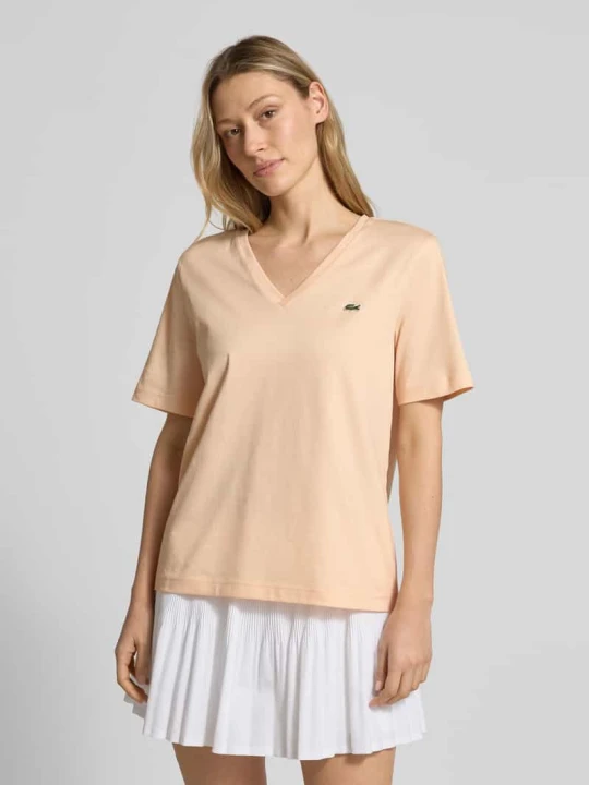 Zdjęcie produktu T-shirt o kroju relaxed fit z czystej bawełny Lacoste Różowy