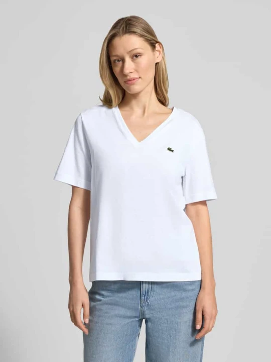 Zdjęcie produktu T-shirt o kroju relaxed fit z czystej bawełny Lacoste Biały