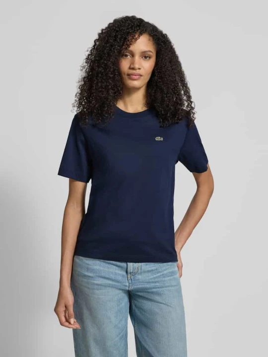 Zdjęcie produktu T-shirt o kroju relaxed fit z czystej bawełny Lacoste Ciemnoniebieski