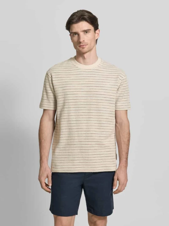 Zdjęcie produktu t-shirt o kroju relaxed fit z czystej bawełny Marc O'Polo Beżowy