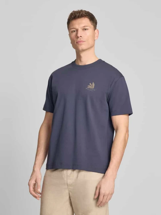 Zdjęcie produktu T-shirt o kroju relaxed fit z czystej bawełny Marc O'Polo Ciemnoniebieski