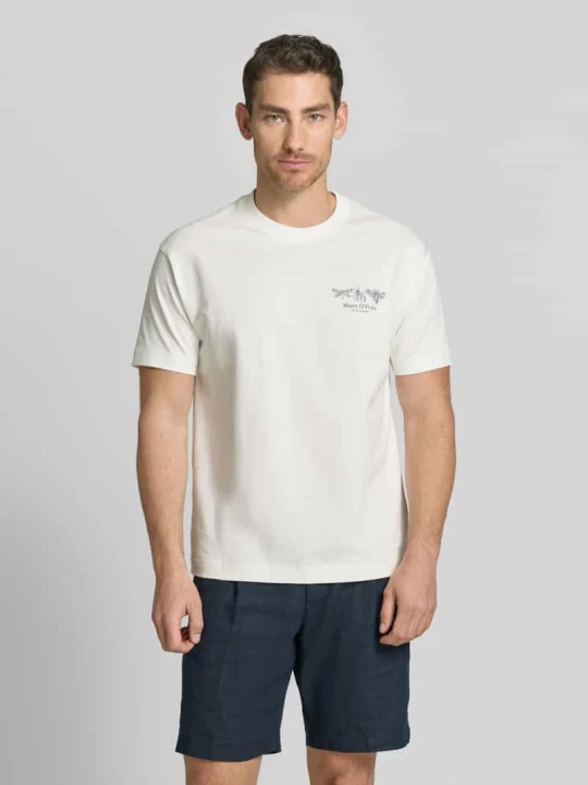 Zdjęcie produktu t-shirt o kroju relaxed fit z czystej bawełny Marc O'Polo Biały