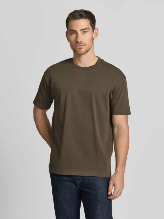 Zdjęcie produktu t-shirt o kroju relaxed fit z czystej bawełny Marc O'Polo Ciemnobrązowy
