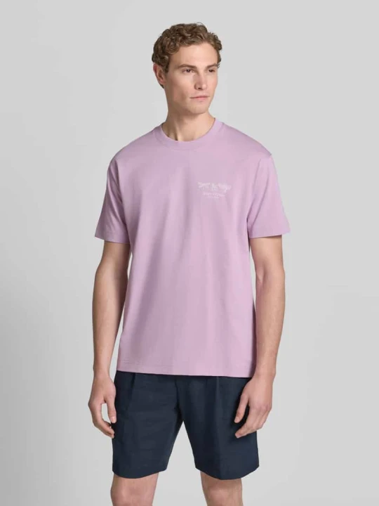 Zdjęcie produktu t-shirt o kroju relaxed fit z czystej bawełny Marc O'Polo Jasnofioletowy