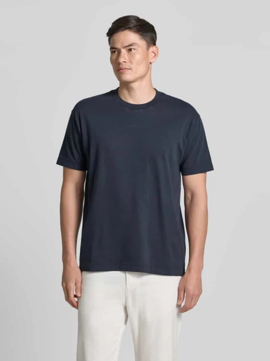 Zdjęcie produktu t-shirt o kroju relaxed fit z czystej bawełny Marc O'Polo Granatowy