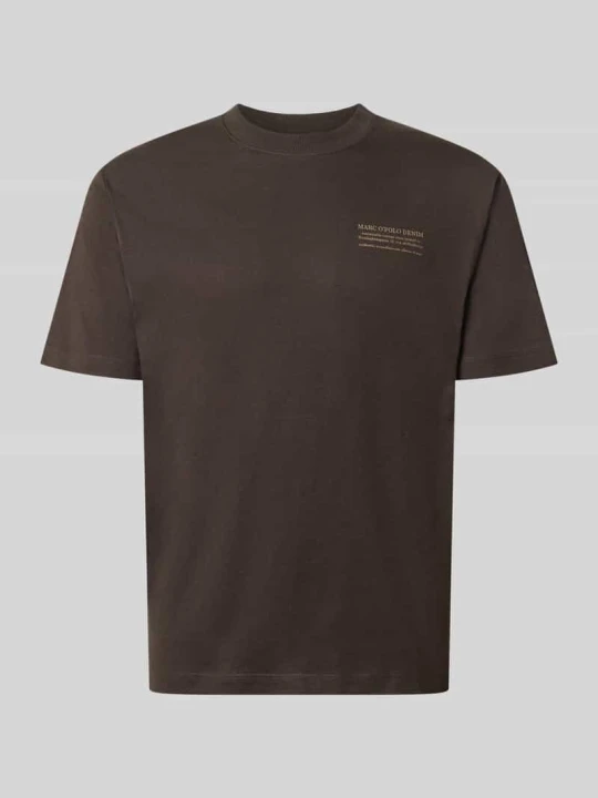 Zdjęcie produktu t-shirt o kroju relaxed fit z czystej bawełny Marc O'Polo Czekoladowy